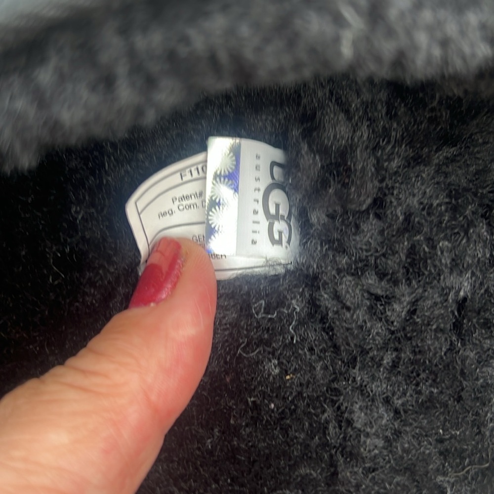 Ugg Ultimate Braid Black Tall Boot Shearling Line… - image 4